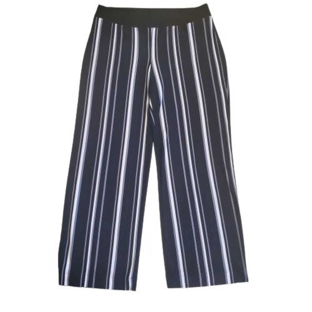 INC International Concepts Women's Striped Wide-Leg Pants Black/White‎ Size PL - Picture 10 of 10
